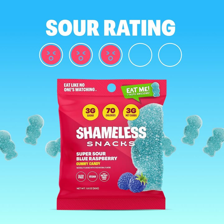 Shameless Rasberry Super Sour Blue Raspberry – Shameless Snacks