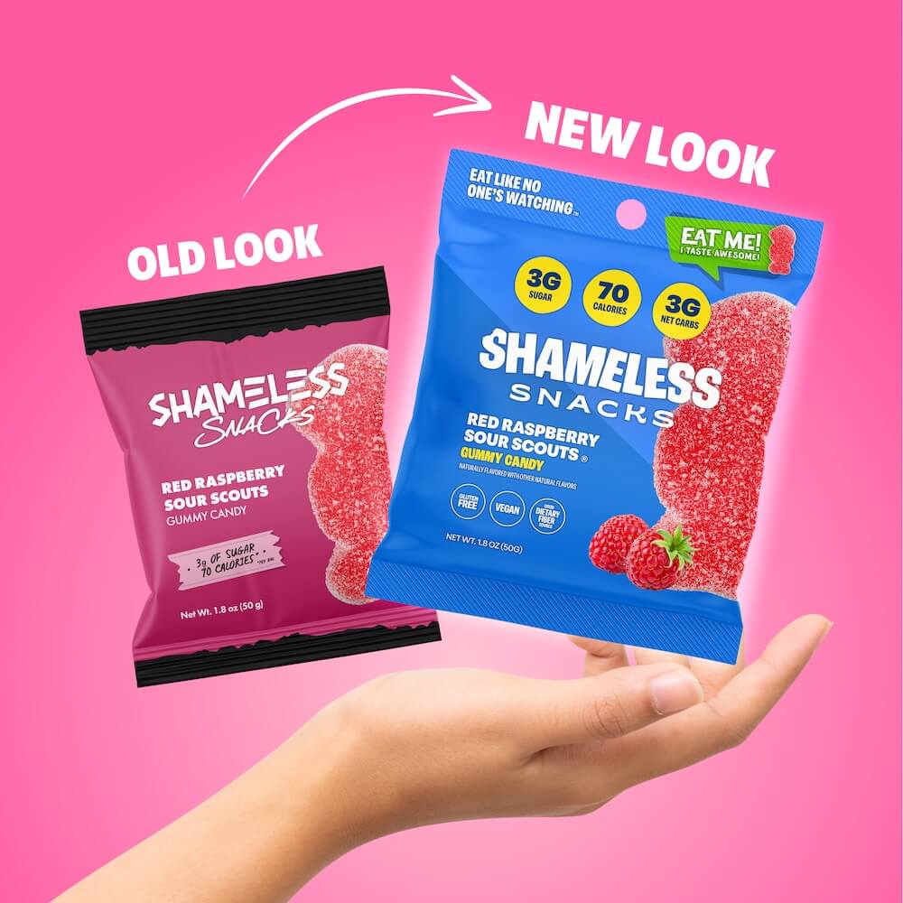 Shameless Rasberry Red Raspberry Sour Scouts Gummies – Shameless Snacks