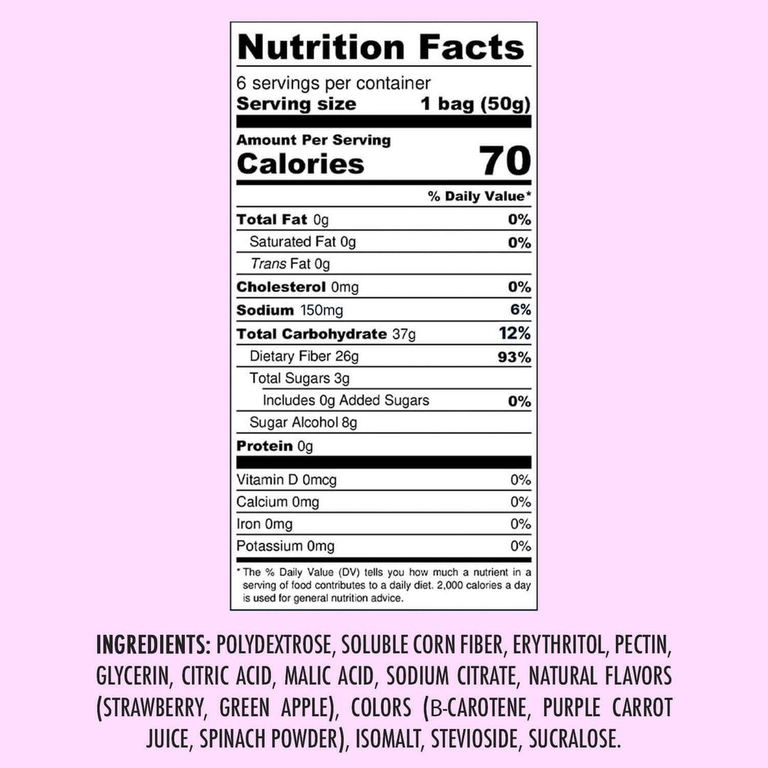 Shameless Snacks Wild Worms Gummy Candy Nutrition Facts